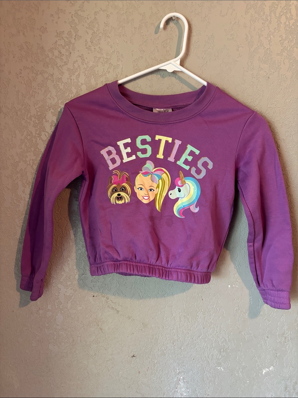 Girls' Purple 'Besties' Graphic Sweatshirt